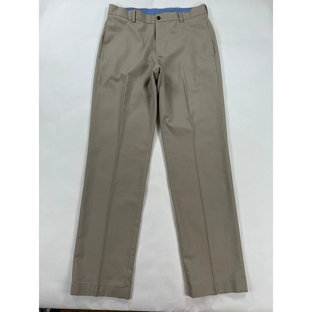 Brooks Brothers Mens Chino Pants 32x32 Khaki Clark Flat Front Business Casual